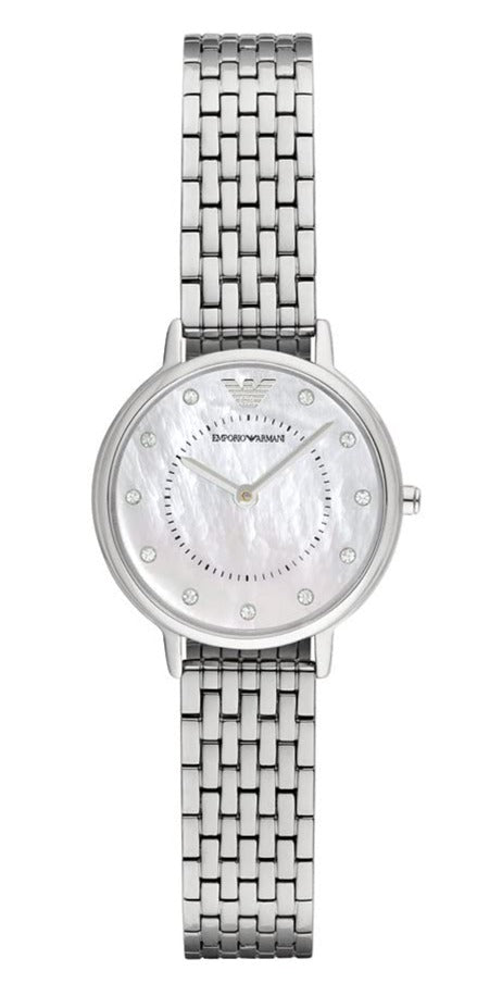 Shop Authentic Emporio Armani Kappa Mother of Pearl Dial Silver Mesh Bracelet Watch For Women - AR2511 - Luxxuri