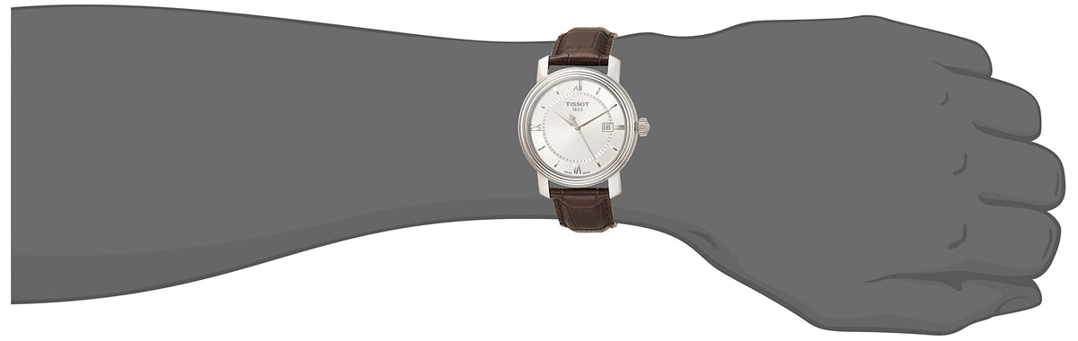Shop Authentic Tissot T Classic Bridgeport Silver Dial Brown Leather Strap Watch For Men - T097.410.16.038.00 - Luxxuri