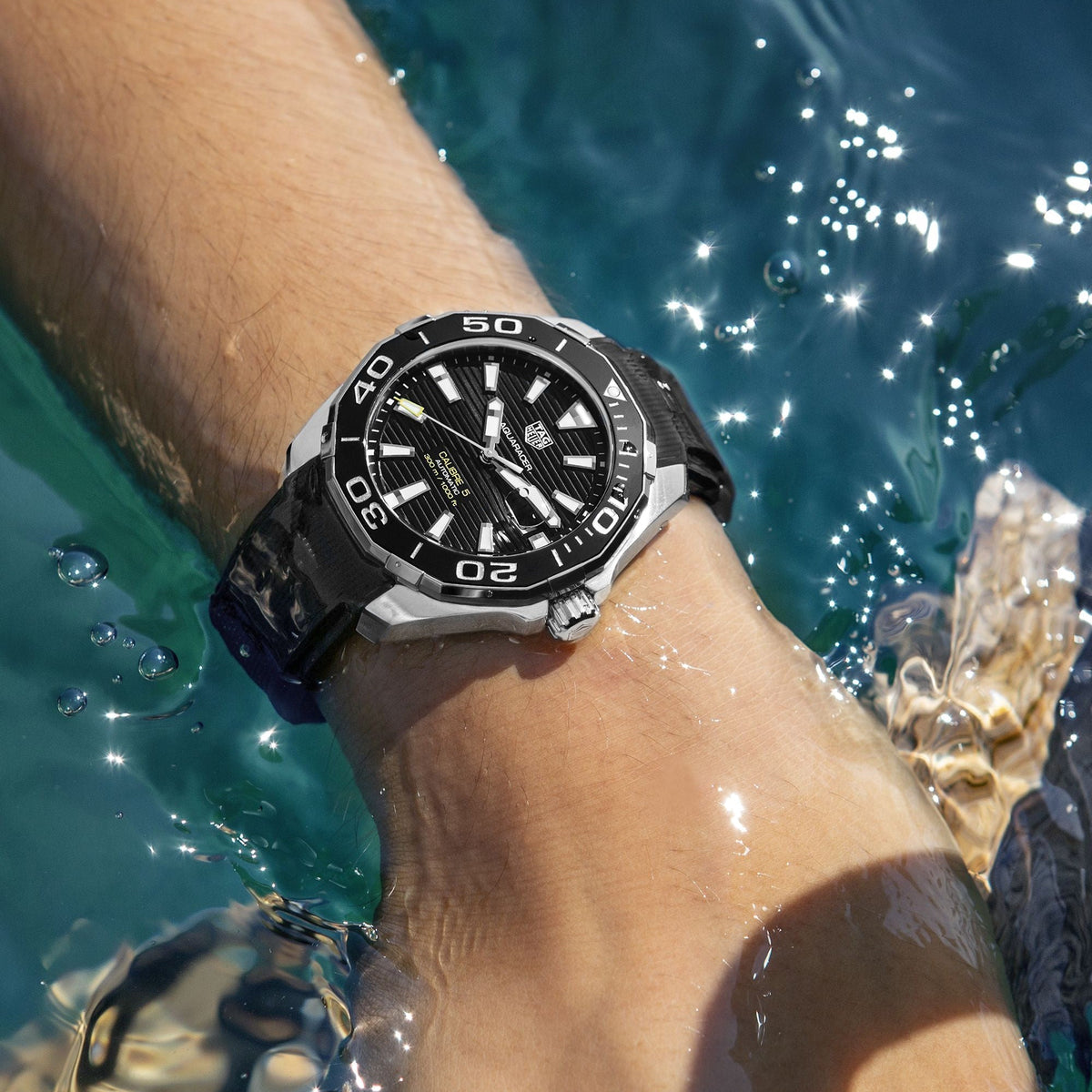 Shop Authentic Tag Heuer Aquaracer Black Dial Watch for Men - WAY211A.FT6151 - Luxxuri