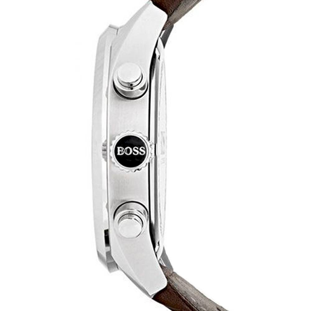 Shop Authentic Hugo Boss Grand Prix Grey Dial Brown Leather Strap Watch for Men - 1513476 - Luxxuri
