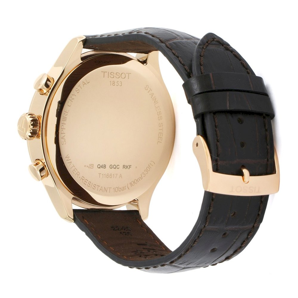 Shop Authentic Tissot Chrono XL Black Dial Brown Leather Strap Watch For Men - T116.617.36.057.01 - Luxxuri