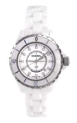 Shop Authentic Chanel J12 Diamonds Ceramic White Dial White Steel Strap Watch for Women - J12 H1628 - Luxxuri