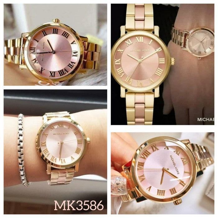 Shop Authentic Michael Kors Norie Gold Dial Two Tone Steel Strap Watch for Women - MK3586 - Luxxuri