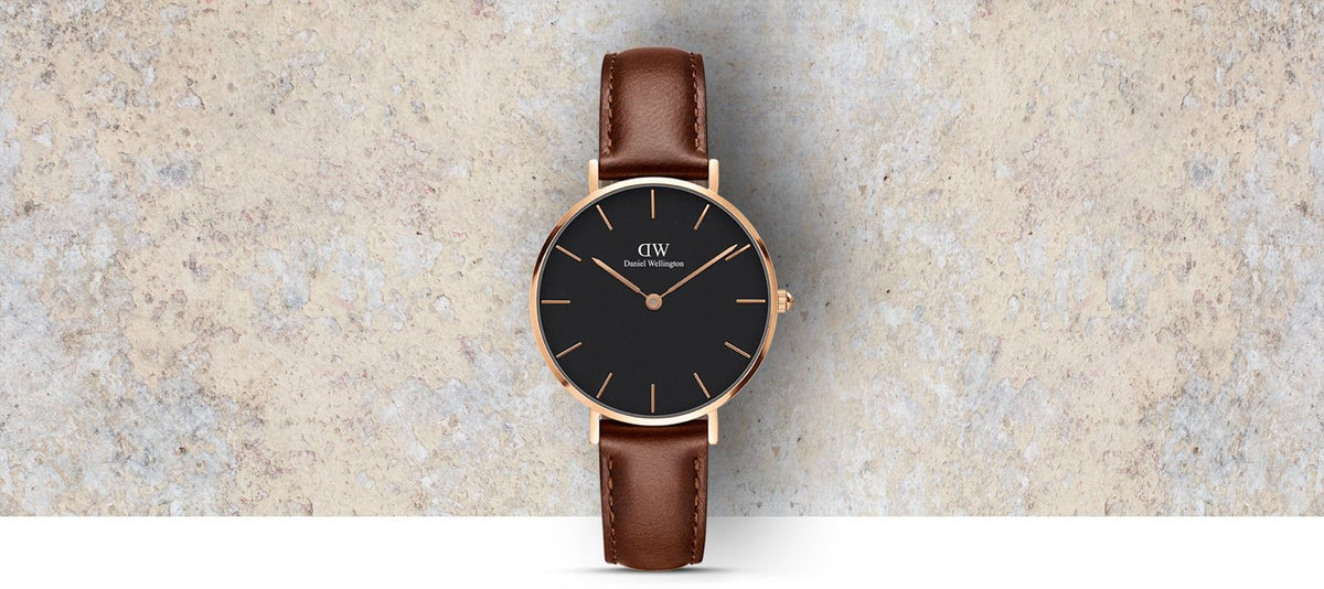 Shop Authentic Daniel Wellington Petite St Mawes Black Dial Brown Leather Strap Watch For Women - DW00100169 - Luxxuri