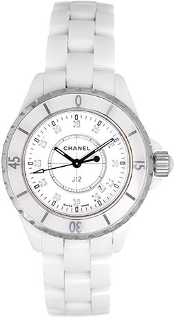Shop Authentic Chanel J12 Diamonds Ceramic White Dial White Steel Strap Watch for Women - J12 H1628 - Luxxuri