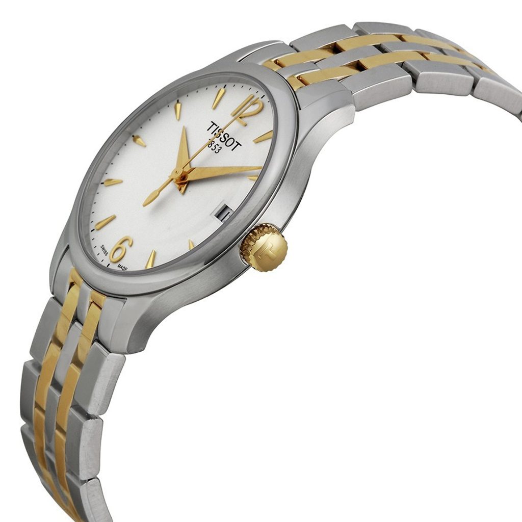 Shop Authentic Tissot T Classic Tradition White Dial Two Tone Mesh Bracelet Watch for Women - T063.210.22.037.00 - Luxxuri