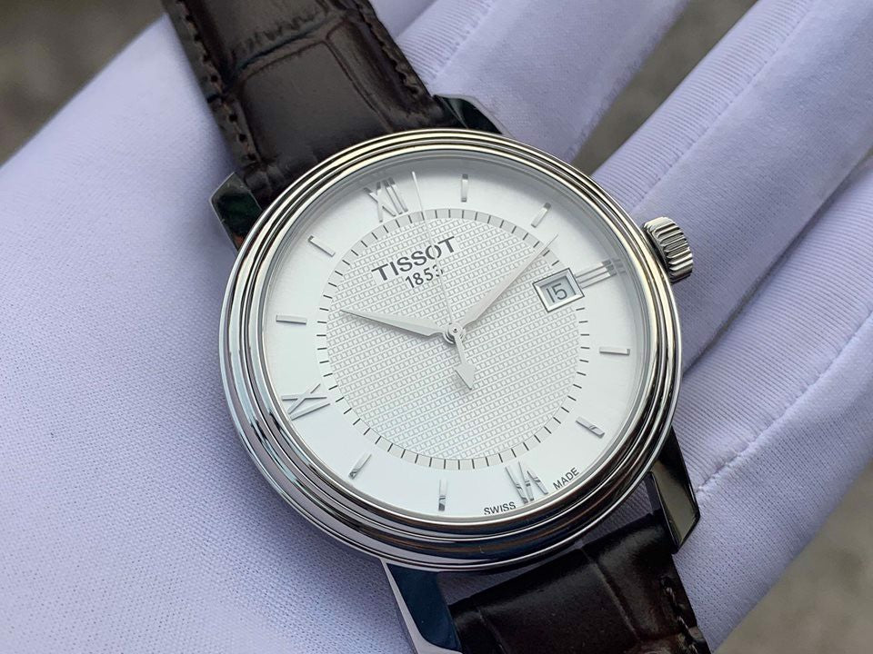 Shop Authentic Tissot T Classic Bridgeport Silver Dial Brown Leather Strap Watch For Men - T097.410.16.038.00 - Luxxuri