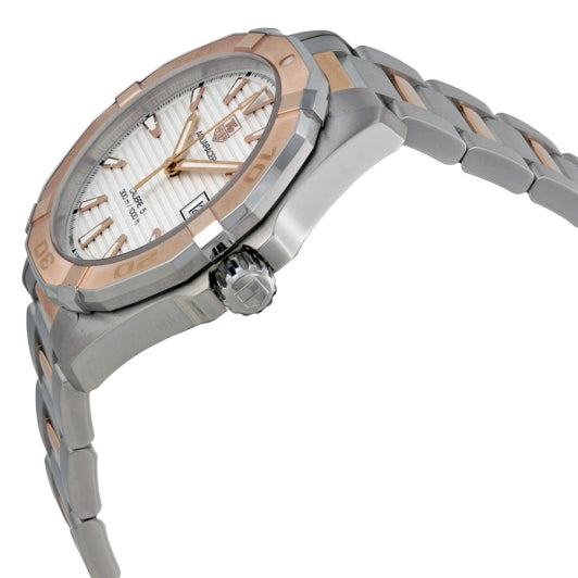 Shop Authentic Tag Heuer Aquaracer Calibre 5 Automatic White Dial Two Tone Steel Strap Watch for Men - WAY2150.BD0911 - Luxxuri