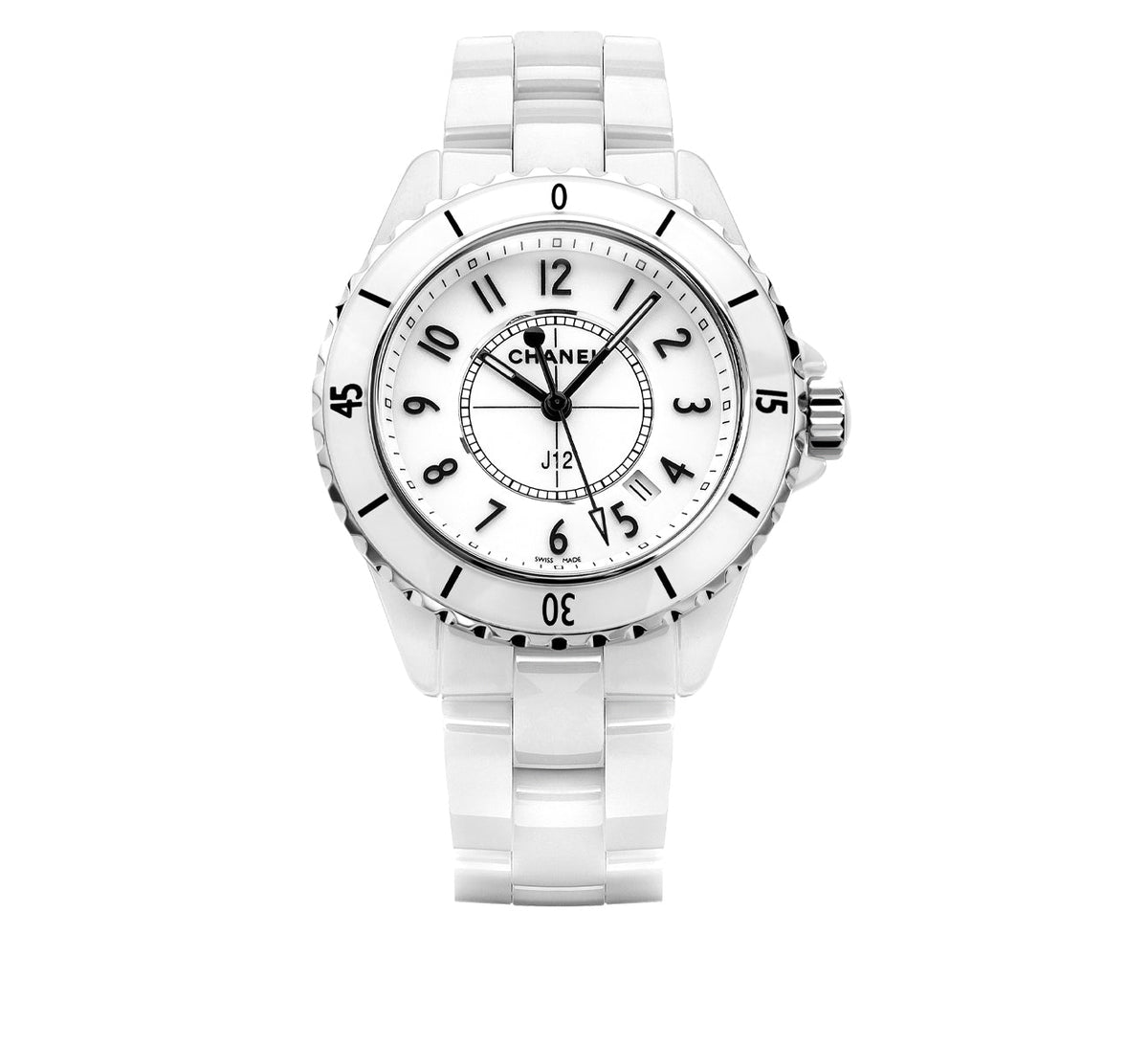 Shop Authentic Chanel J12 Quartz White Dial White Steel Strap Watch for Women - J12 H5698 - Luxxuri