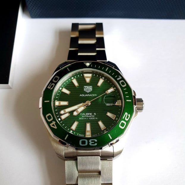 Shop Authentic Tag Heuer Aquaracer Green Dial Watch for Men - WAY201S.BA0927 - Luxxuri