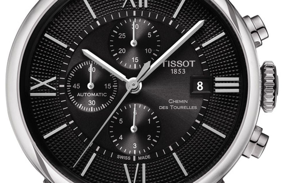 Shop Authentic Tissot T Classic Chemin Des Tourelles Chronograph Black Dial Black Leather Strap Watch For Men - T099.427.16.058.00 - Luxxuri