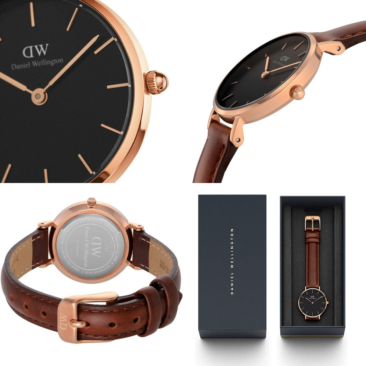 Shop Authentic Daniel Wellington Petite St Mawes Black Dial Brown Leather Strap Watch For Women - DW00100169 - Luxxuri