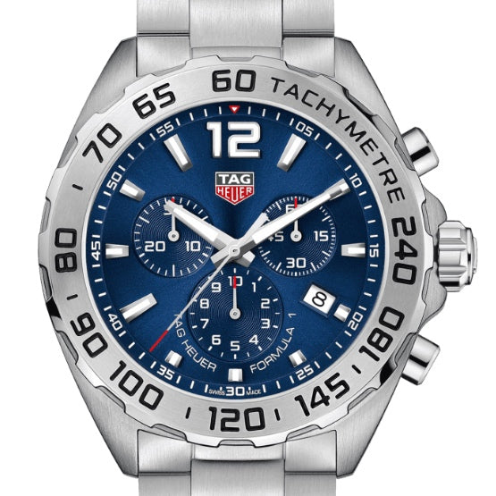 Shop Authentic Tag Heuer Formula 1 Chronograph Blue Dial Silver Steel Strap Watch for Men - CAZ101K.BA0842 - Luxxuri