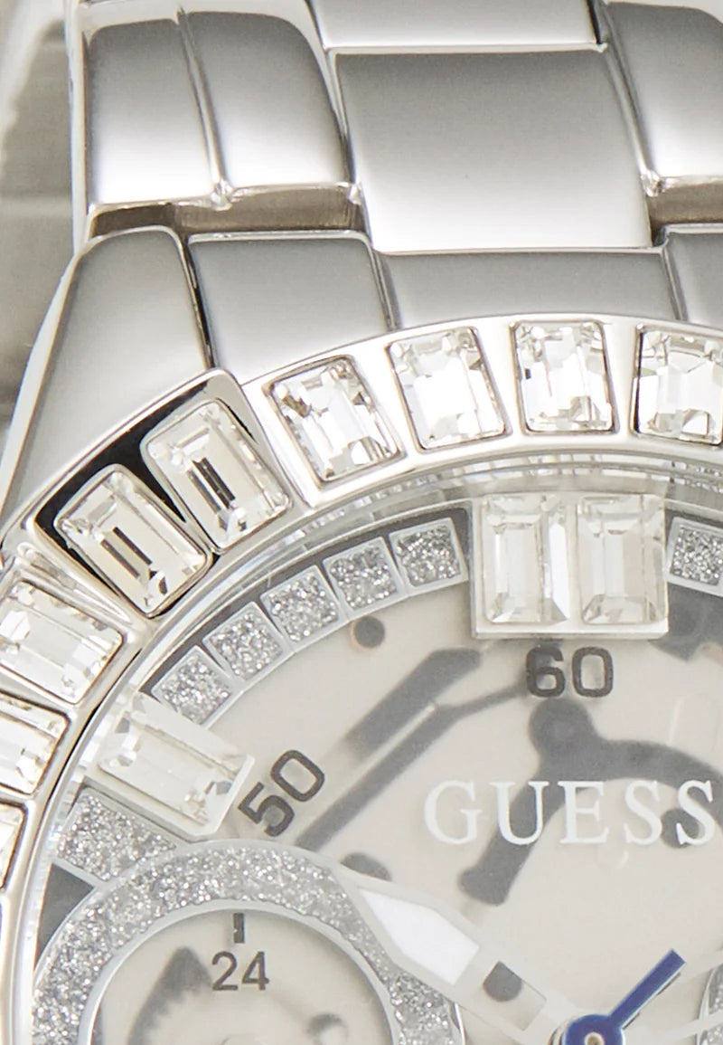Shop Authentic Guess Sassy Multifunction Quartz Silver Dial Silver Steel Strap Watch For Women - W0705L1 - Luxxuri