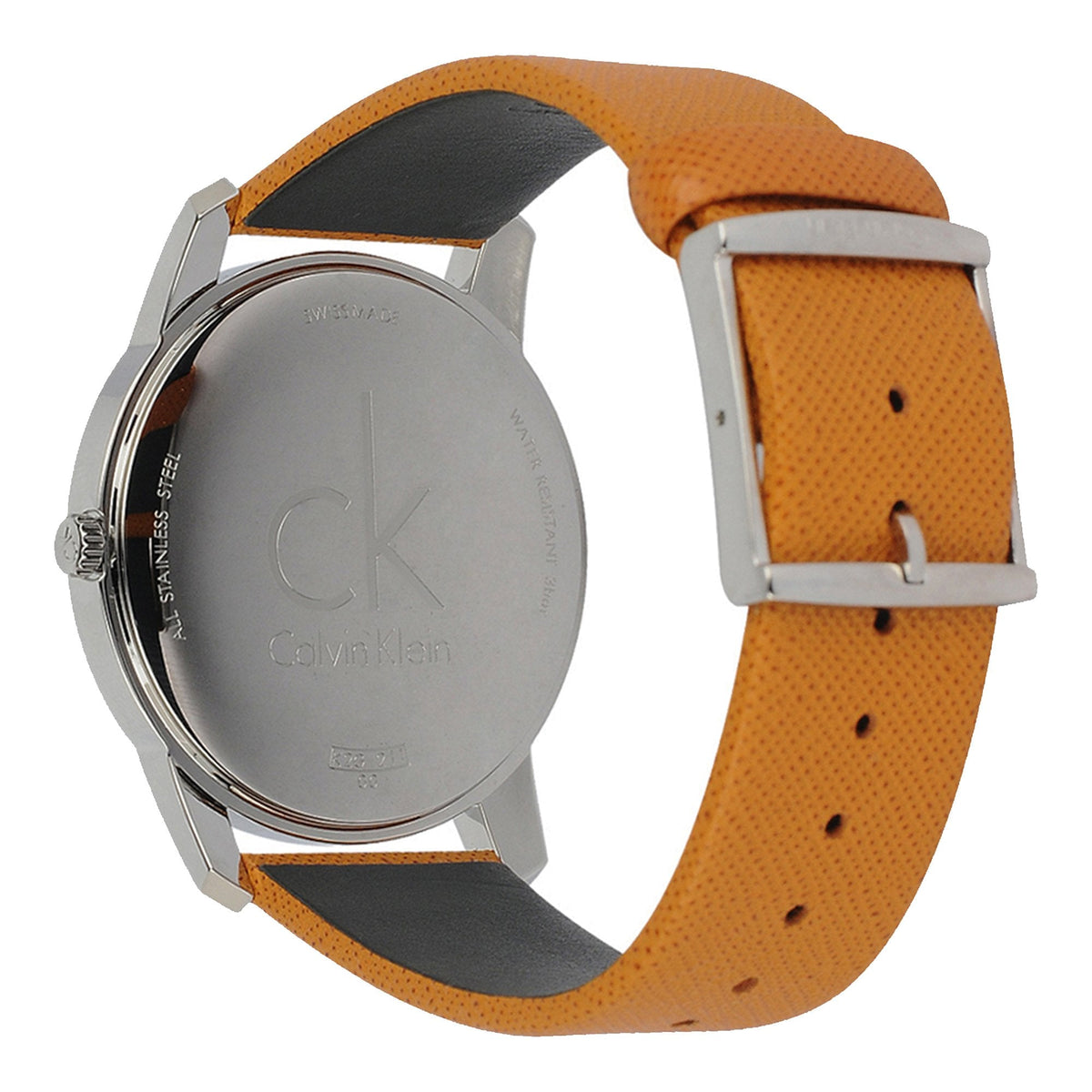 Shop Authentic Calvin Klein City Quartz White Dial Light Brown Leather Strap Watch For Men - K2G21138 - Luxxuri