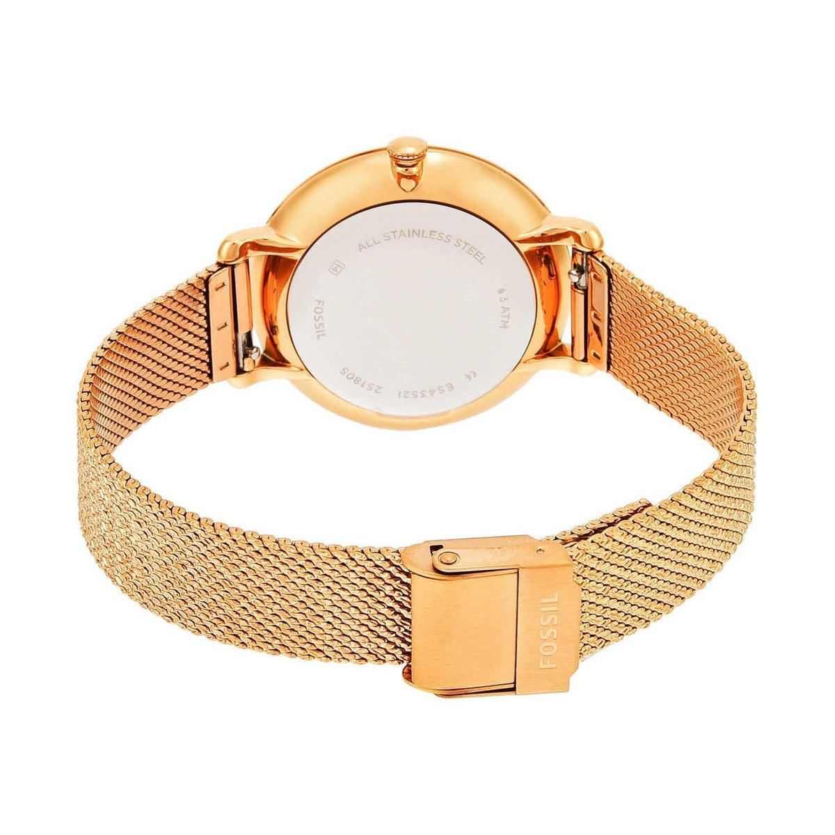 Fossil Jacqueline Mother of Pearl White Dial Gold Mesh Strap Watch for Women - ES4352