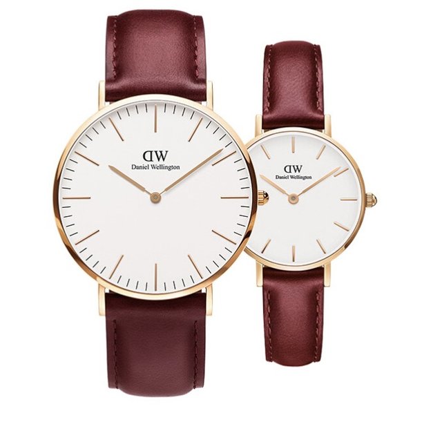 Shop Authentic Daniel Wellington Classic Suffolk White Dial Brown Leather Strap Watch For Women - DW00100120 - Luxxuri
