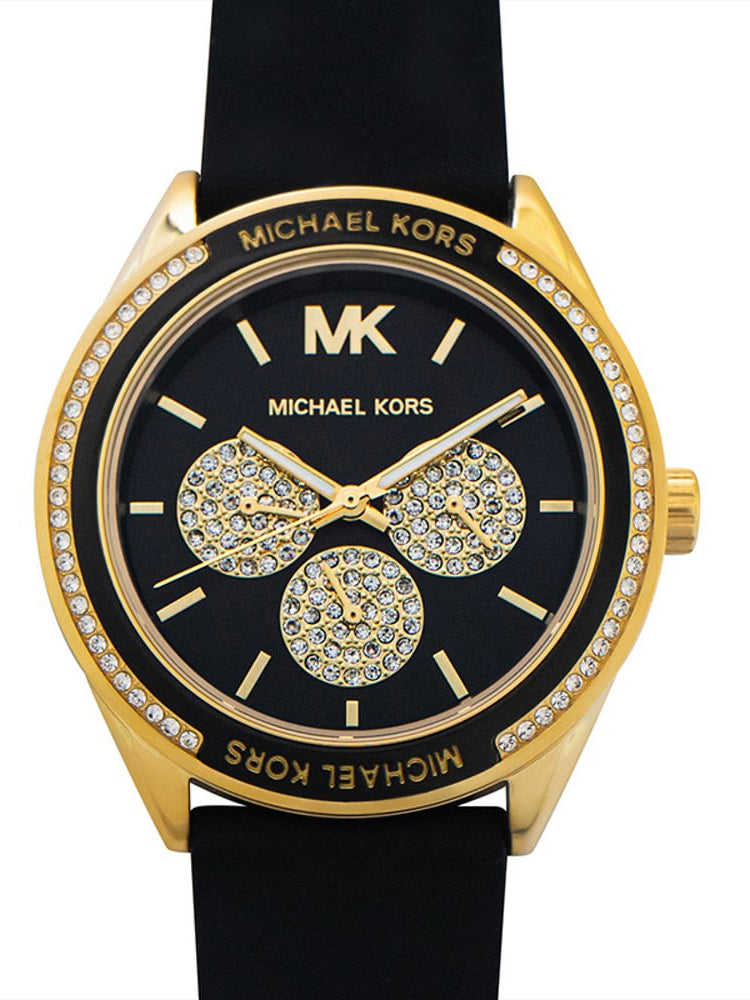Shop Authentic Michael Kors Quartz Black Dial Black Silicone Strap Watch For Women - MK6944 - Luxxuri