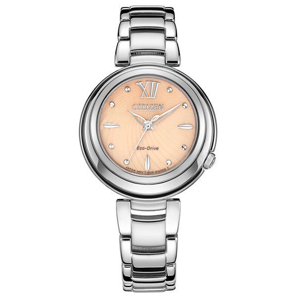 Shop Authentic Citizen Eco Drive Mother of Pearl Dial Silver Steel Strap Watch For Women - EM0331-52W - Luxxuri