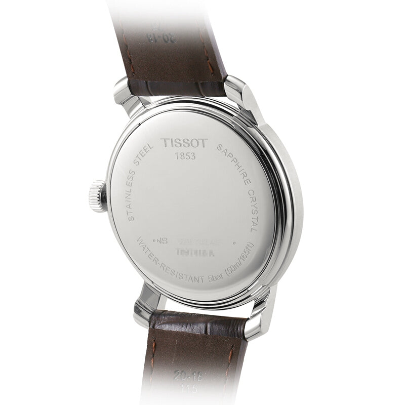 Shop Authentic Tissot T Classic Bridgeport Silver Dial Brown Leather Strap Watch For Men - T097.410.16.038.00 - Luxxuri