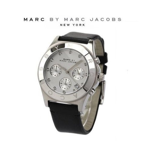 Shop Authentic Marc Jacobs Blade Chronograph White Dial Black Leather Strap Watch for Women - MBM1189 - Luxxuri