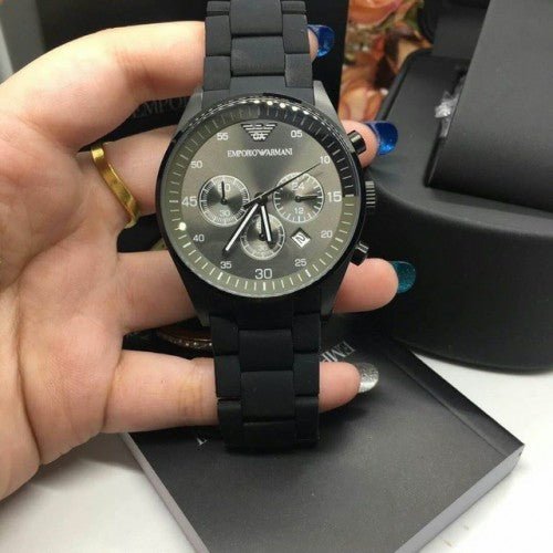 Shop Authentic Emporio Armani Sportivo Chronograph Black Dial Black Stainless Steel Watch For Men - AR5889 - Luxxuri