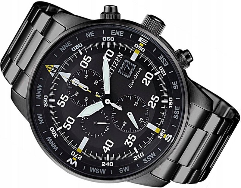 Shop Authentic Citizen Sports Eco Drive Black Dial Black Steel Strap Watch For Men - CA0695-84E - Luxxuri