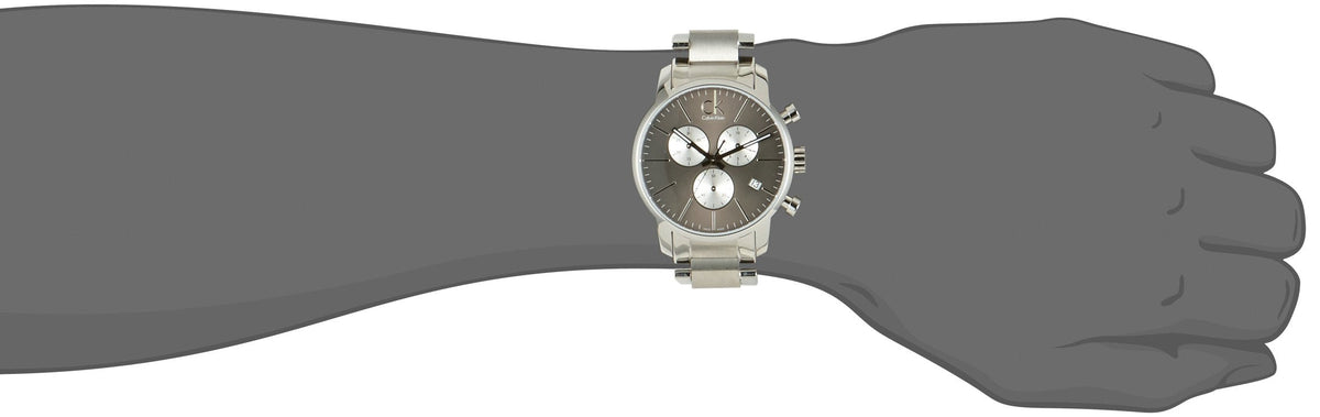 Shop Authentic Calvin Klein City Chronograph Black Dial Silver Steel Strap Watch for Men - K2G2714X - Luxxuri