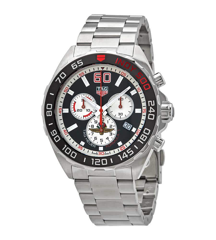 Shop Authentic Tag Heuer Formula 1 Indy 500 Special Edition Black Dial Silver Steel Strap Watch for Men - CAZ101V.BA0842 - Luxxuri