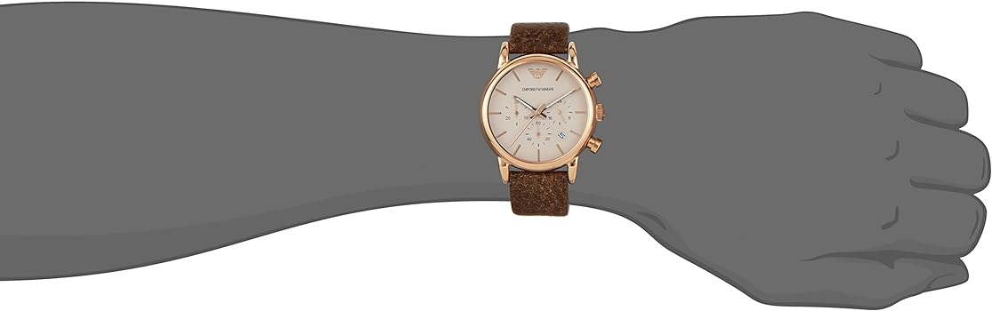 Shop Authentic Emporio Armani Classic Chronograph White Dial Brown Leather Strap Watch For Men - AR1809 - Luxxuri