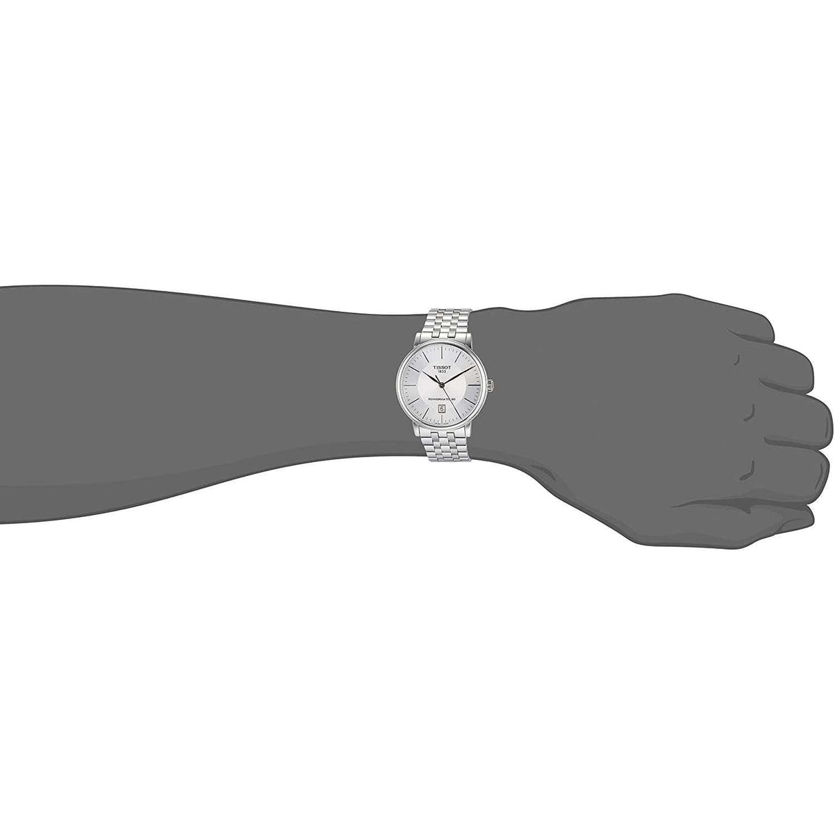 Shop Authentic Tissot T Classic Carson Premium Powermatic 80 White Dial Silver Steel Strap Watch For Men - T122.407.11.031.00 - Luxxuri