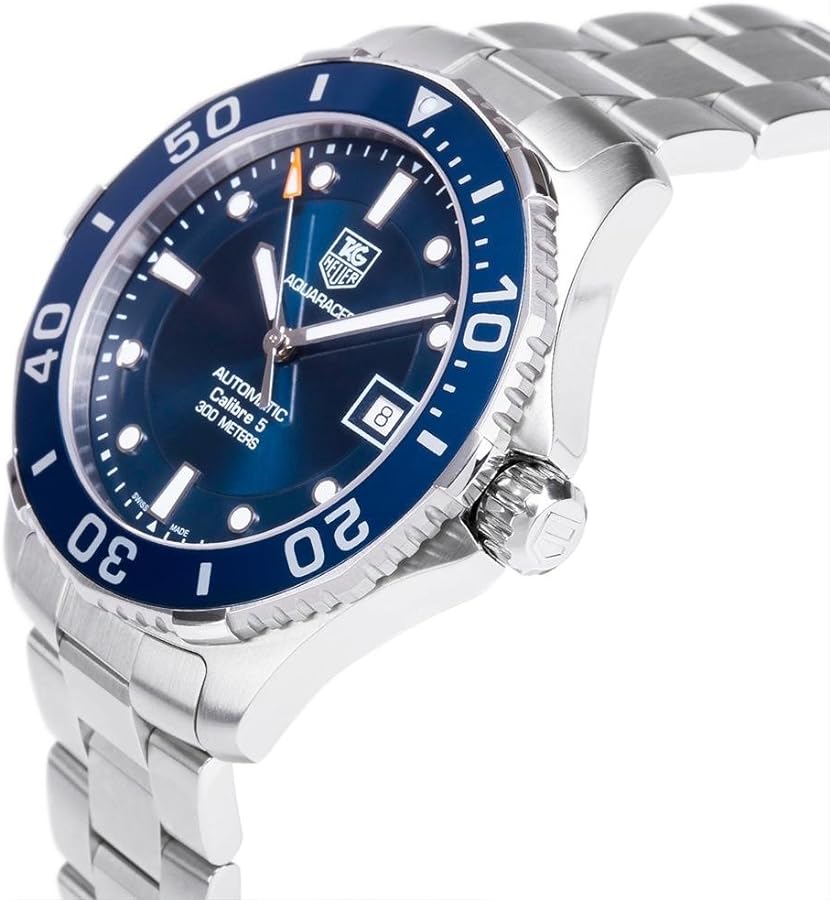 Shop Authentic Tag Heuer Aquaracer Caliber 5 Automatic Blue Dial Silver Steel Strap Watch for Men - WAN2111.BA0822 - Luxxuri