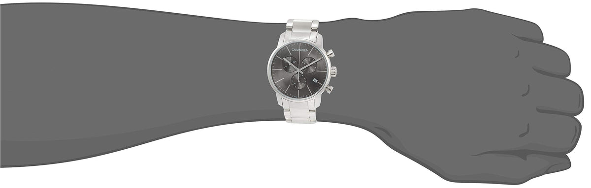 Shop Authentic Calvin Klein City Chronograph Black Dial Silver Steel Strap Watch for Men - K2G27143 - Luxxuri