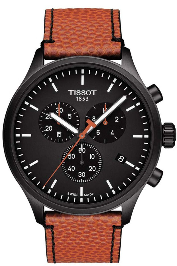 Shop Authentic Tissot Chrono XL NBA Special Edition Black Dial Brown Leather Strap Watch for Men - T116.617.36.051.12 - Luxxuri