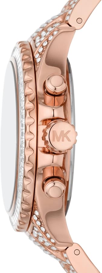 Shop Authentic Michael Kors Everest Chronograph Crystals Rose Gold Dial Rose Gold Steel Strap Watch For Women - MK7235 - Luxxuri