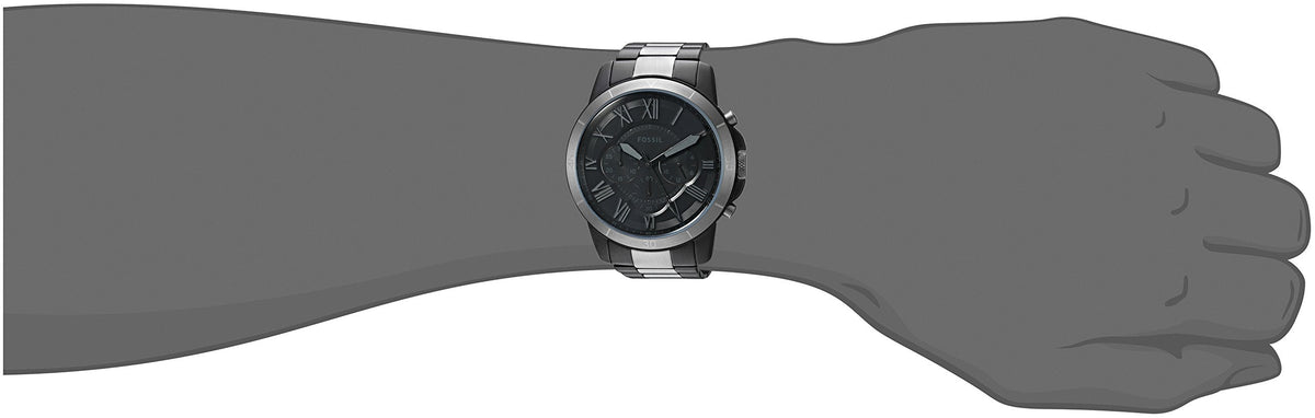 Shop Authentic Fossil Grant Chronograph Black Dial Two Tone Steel Strap Watch for Men - FS5269 - Luxxuri