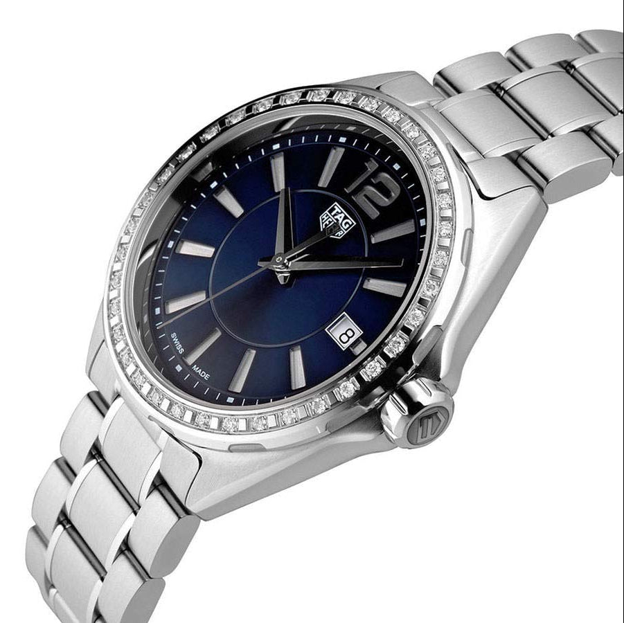 Shop Authentic Tag Heuer Formula 1 Quartz Diamonds Blue Dial Silver Steel Strap Watch for Women - WBJ1316.BA0666 - Luxxuri