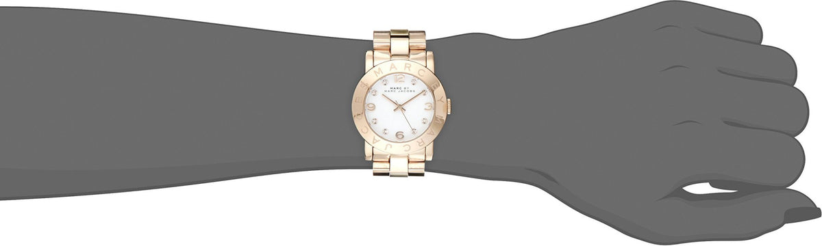 Shop Authentic Marc Jacobs Amy White Dial Rose Gold Steel Strap Watch for Women - MBM3077 - Luxxuri
