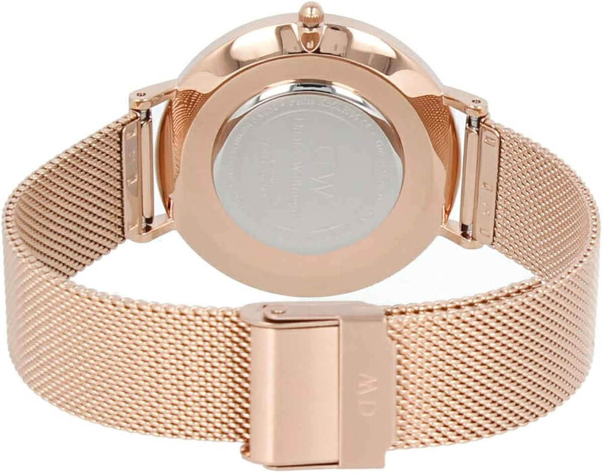Shop Authentic Daniel Wellington Petite Amber Brown Dial Rose Gold Mesh Strap Watch for Women - DW00100478 - Luxxuri