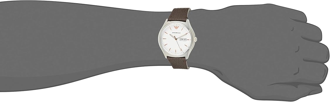 Shop Authentic Emporio Armani Dress Quartz White Dial Brown Leather Strap Watch For Men - AR1999 - Luxxuri
