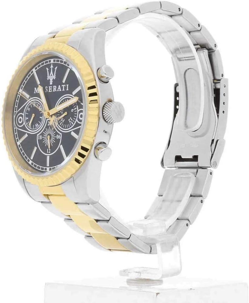 Shop Authentic Maserati Competizione Chronograph Black Dial Two Tone Steel Strap Watch For Men - R8853100016 - Luxxuri