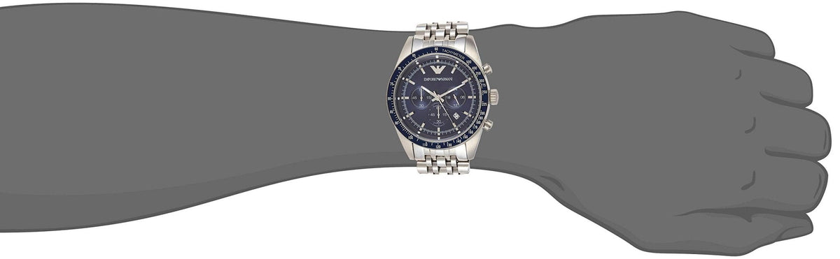 Shop Authentic Emporio Armani Sportivo Chronograph Blue Stainless Steel Watch For Men - AR6072 - Luxxuri