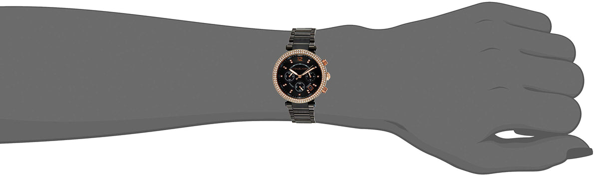 Shop Authentic Michael Kors Parker Diamonds Black Dial Black Steel Strap Watch for Women - MK5885 - Luxxuri