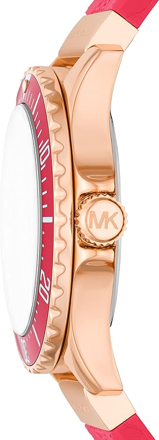 Shop Authentic Michael Kors Everest Analog Rose Gold Dial Pink Silicone Strap Watch For Women - MK7359 - Luxxuri