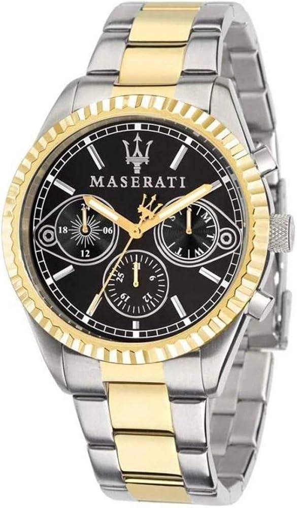 Shop Authentic Maserati Competizione Chronograph Black Dial Two Tone Steel Strap Watch For Men - R8853100016 - Luxxuri