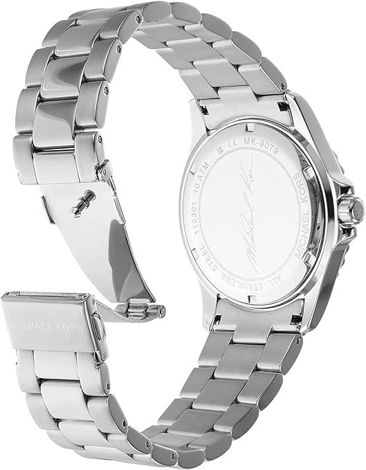 Shop Authentic Michael Kors Everest Three-Hand Blue Dial Silver Steel Strap Watch For Men - MK9079 - Luxxuri