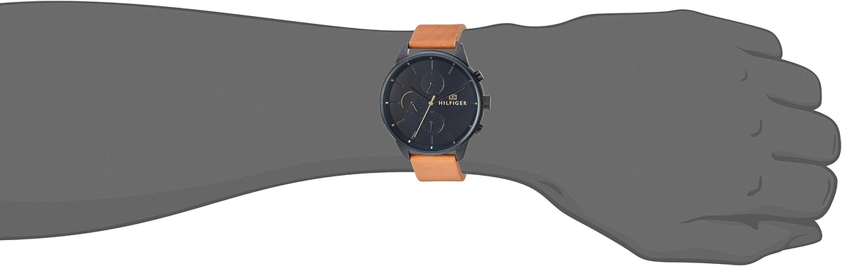 Shop Authentic Tommy Hilfiger James Quartz Black Dial Brown Leather Strap Watch For Men - 1791486 - Luxxuri