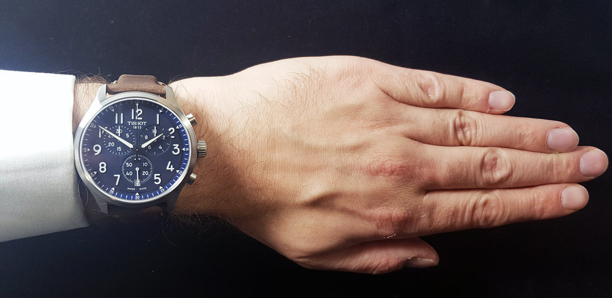 Shop Authentic Tissot Chrono XL Vintage Blue Dial Brown Leather Strap Watch For Men - T116.617.16.042.00 - Luxxuri