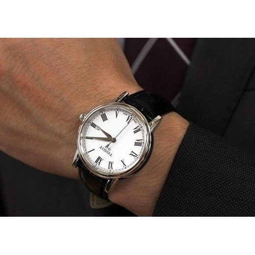 Shop Authentic Tissot T Classic Carson White Dial Black Leather Strap Watch for Men - T085.410.16.013.00 - Luxxuri
