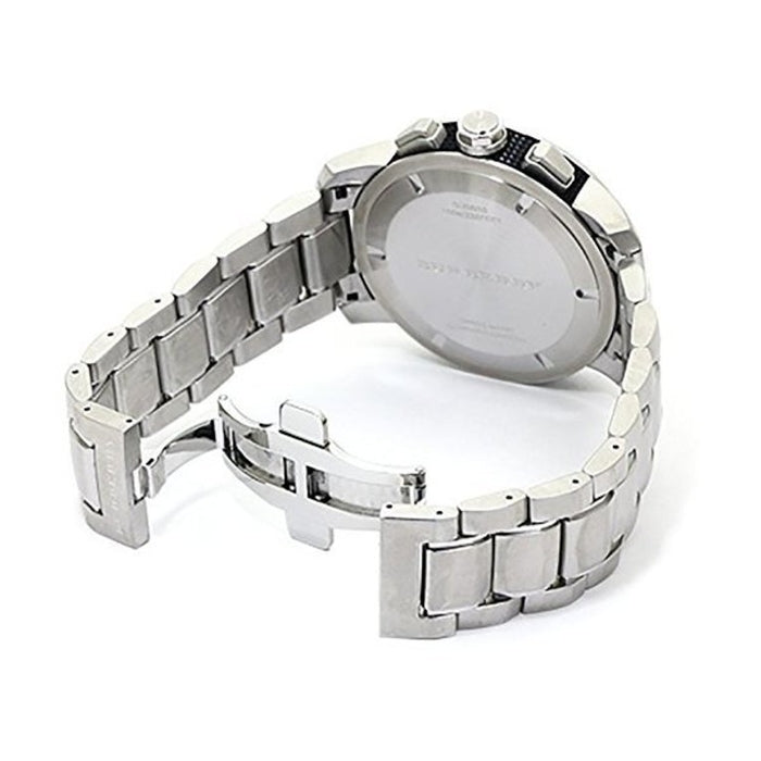 Shop Authentic Burberry Utilitarian Chronograph Black Dial Silver Steel Strap Watch For Men - BU9800 - Luxxuri